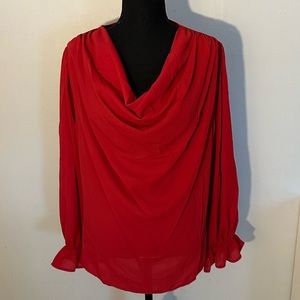 NWT NY&co red cowl neck top. Size large